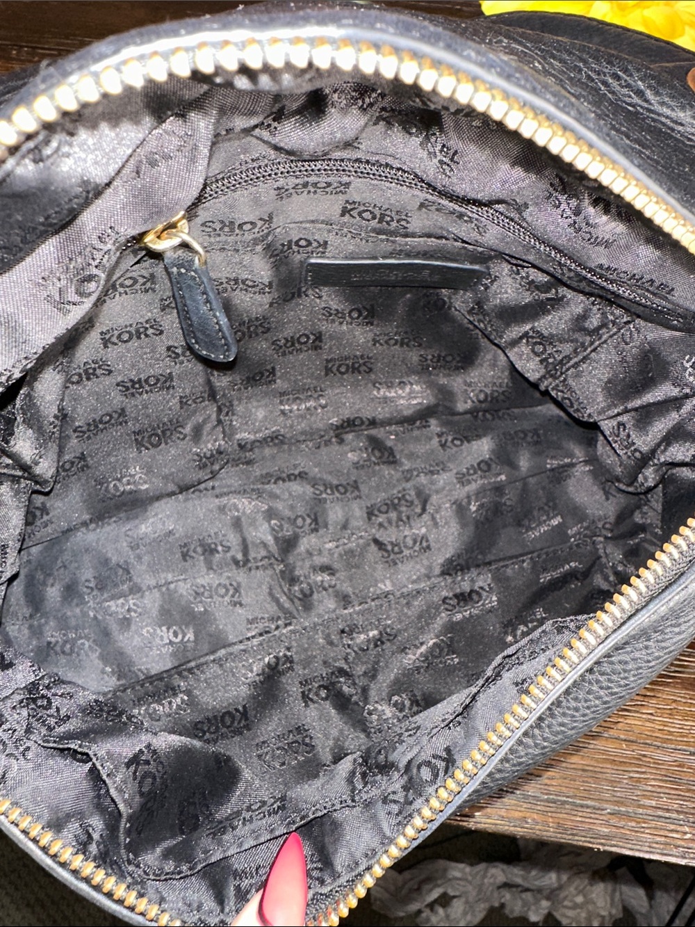 Michael Kors Dark Navy Pebbled Leather Flap Crossbody with Gold Hardware - Picture 7 of 7